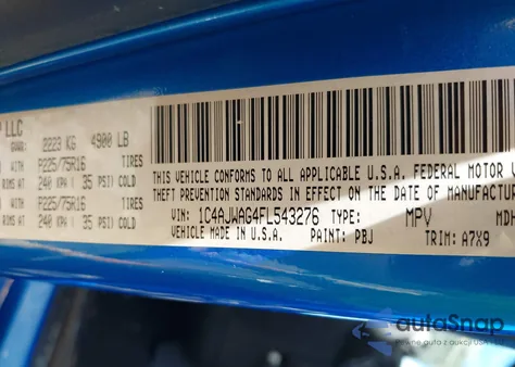 2015 Jeep Wrangler Sport from USA, damaged, VIN 1C4AJWAG4FL543276